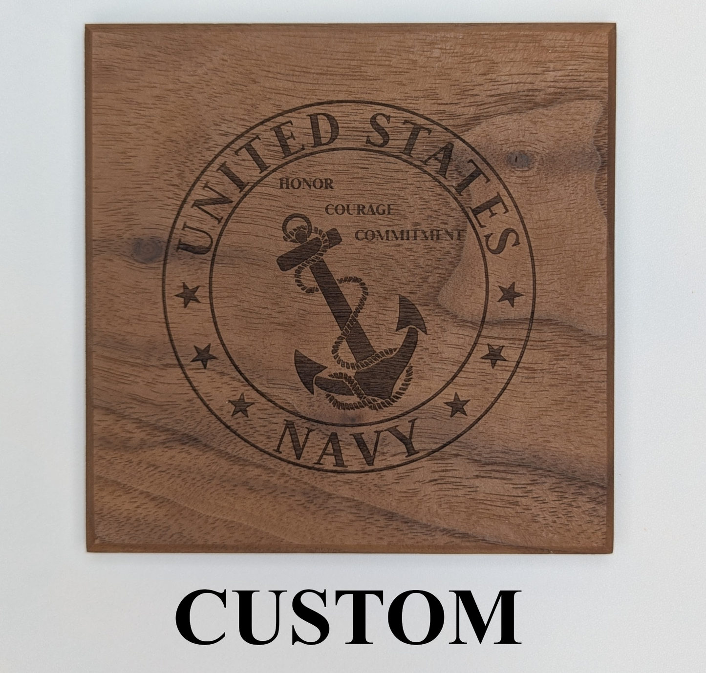 US Navy Service Member 21 Gun Solute Memorial - Standing Plaque