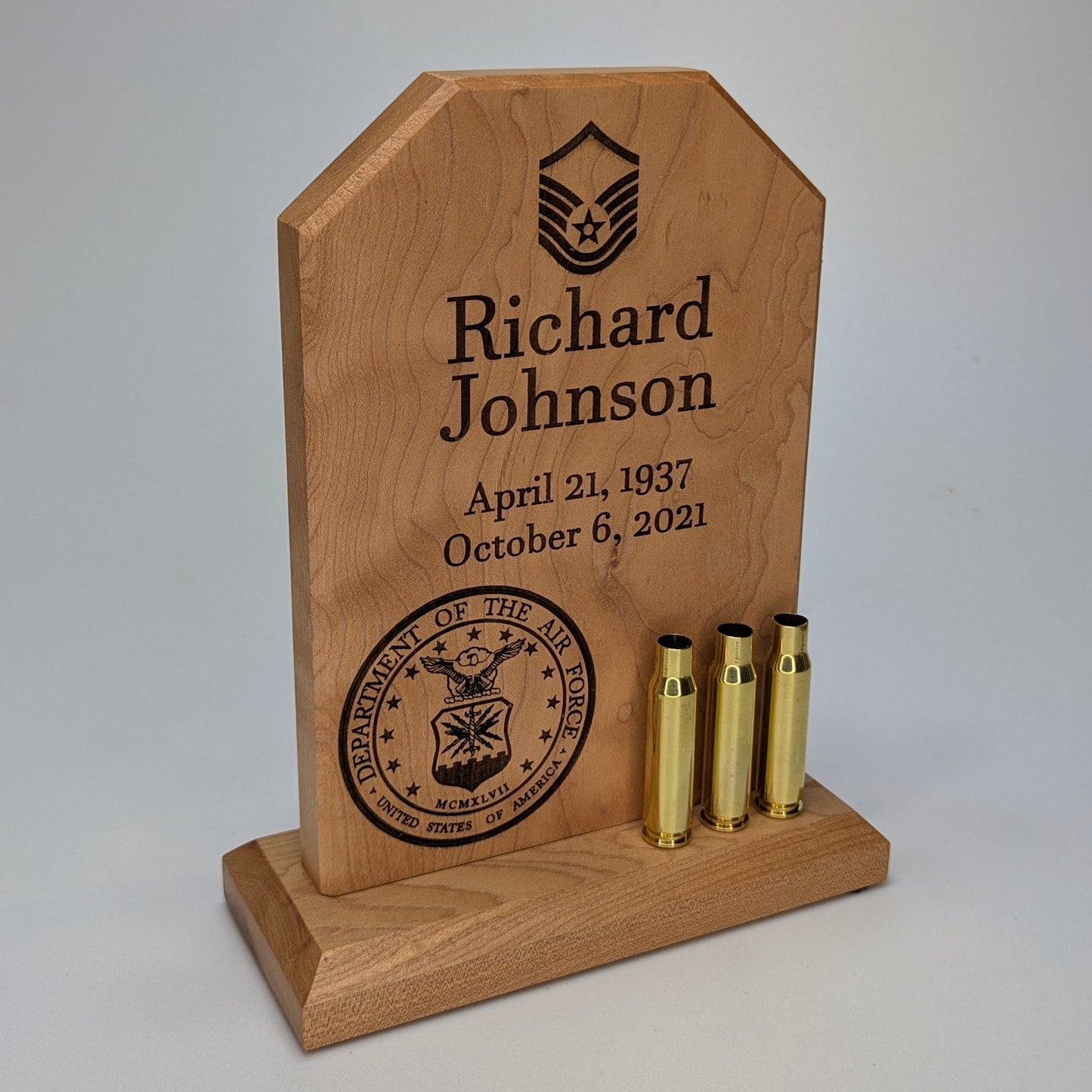 US Space Force Service Member 21 Gun Solute Memorial - Standing Plaque