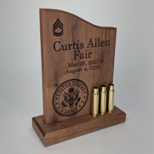 US Army Service Member 21 Gun Solute Memorial - Standing Plaque